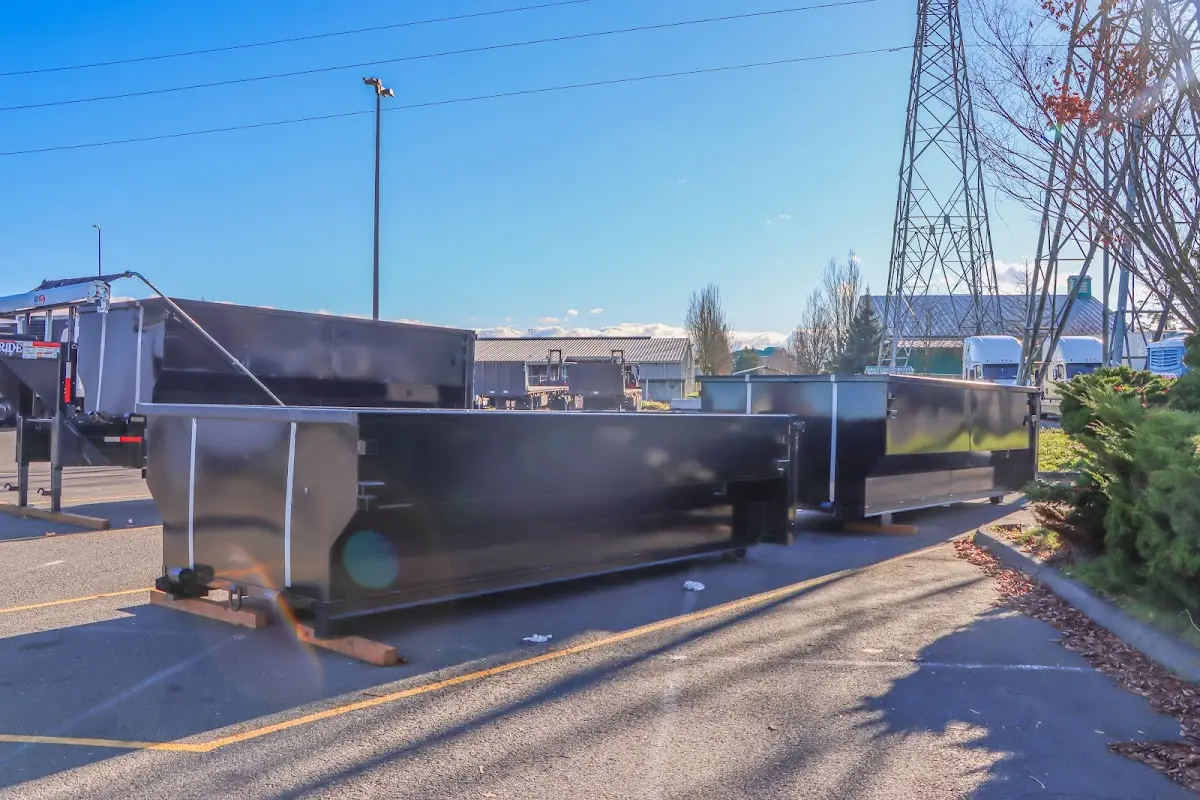 Roll-off dumpster ready for waste disposal at job site for Construction Dumpster Rental in Mount Pleasant